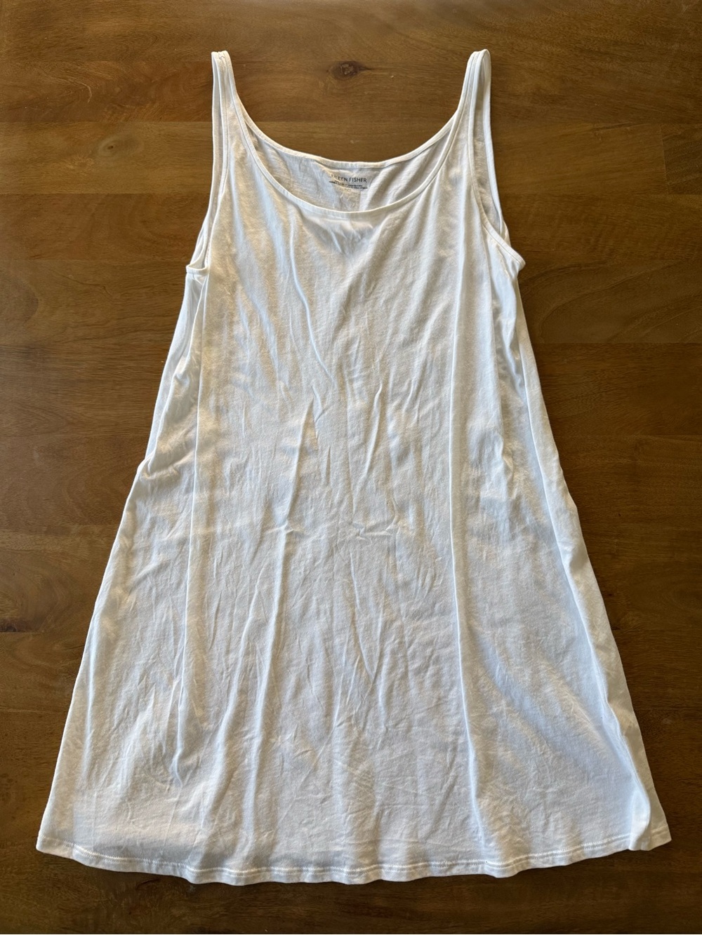 Eileen Fisher White Scoop Neck Tunic Tank